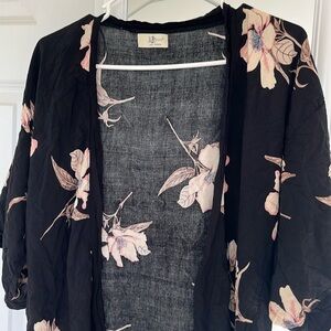 Just Classic black W/ flowers shawl size M/L
